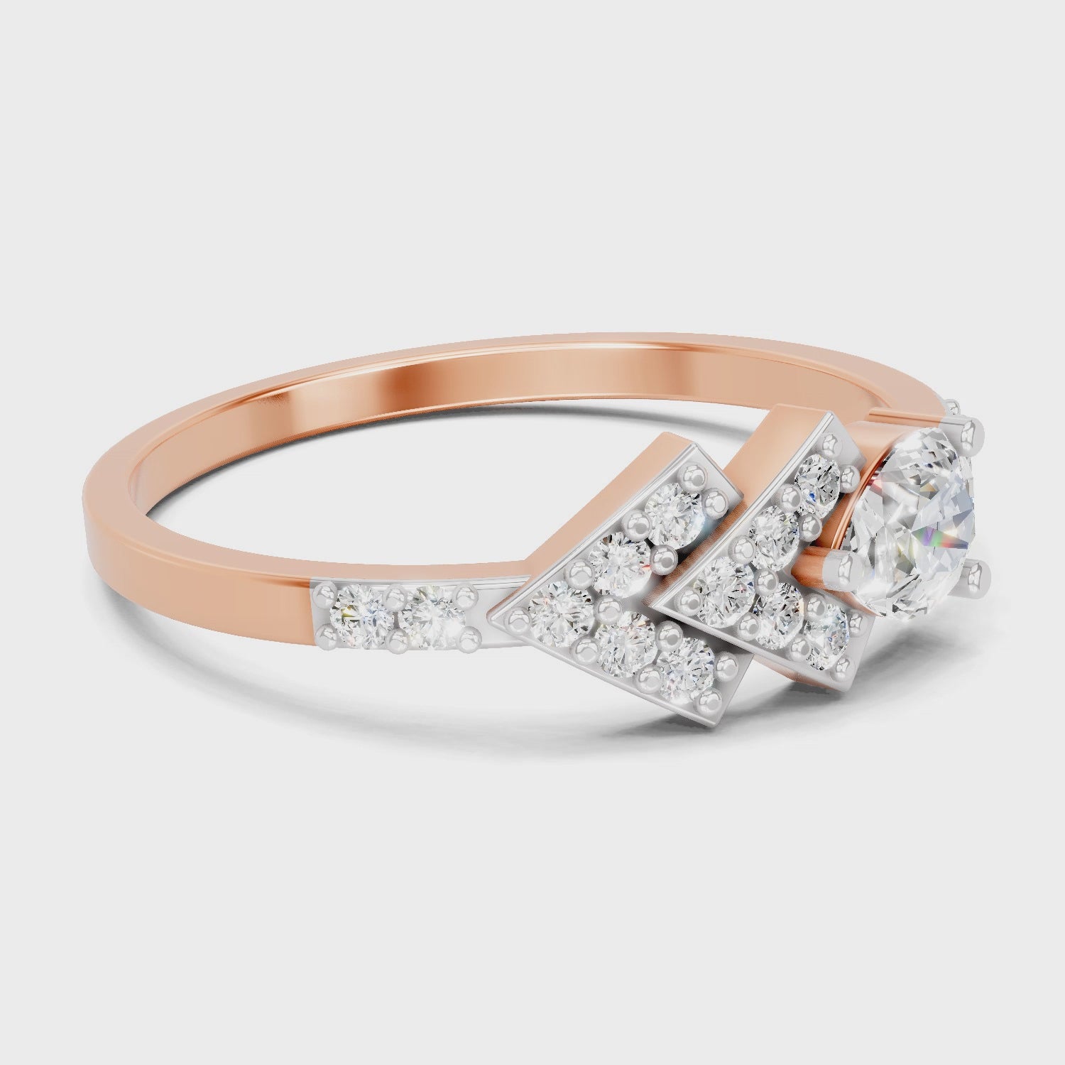 Load video: 0.46 Carat Pear &amp; Round Shape Diamond Solitaire Ring | 14K Rose Gold