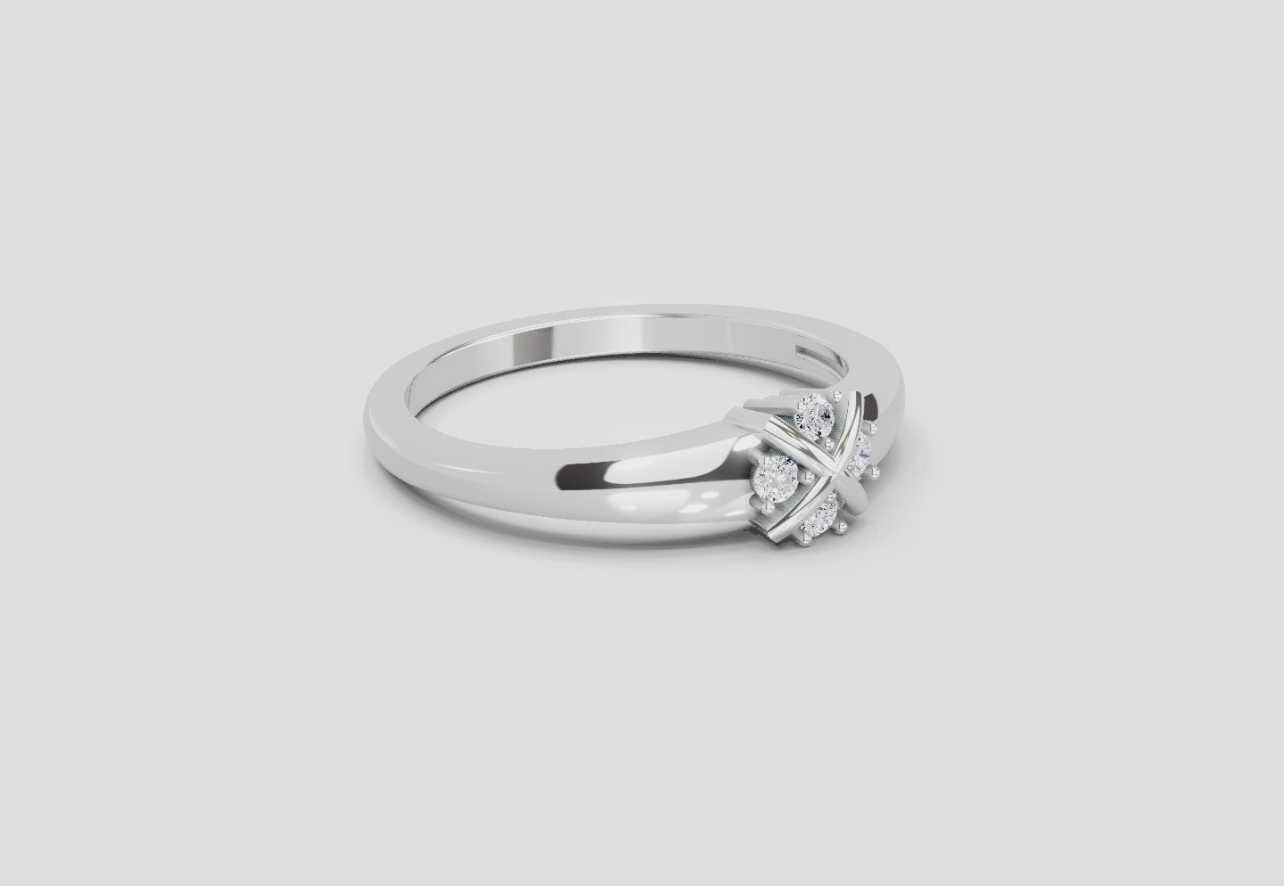 Load video: 0.08 Ct Round Cluster Ring  14K White Gold