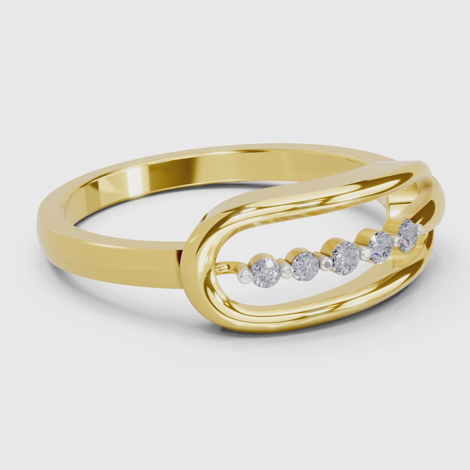 Load video: 0.08 Ct | 925 Sterling Silver Yellow Gold Plated Ring