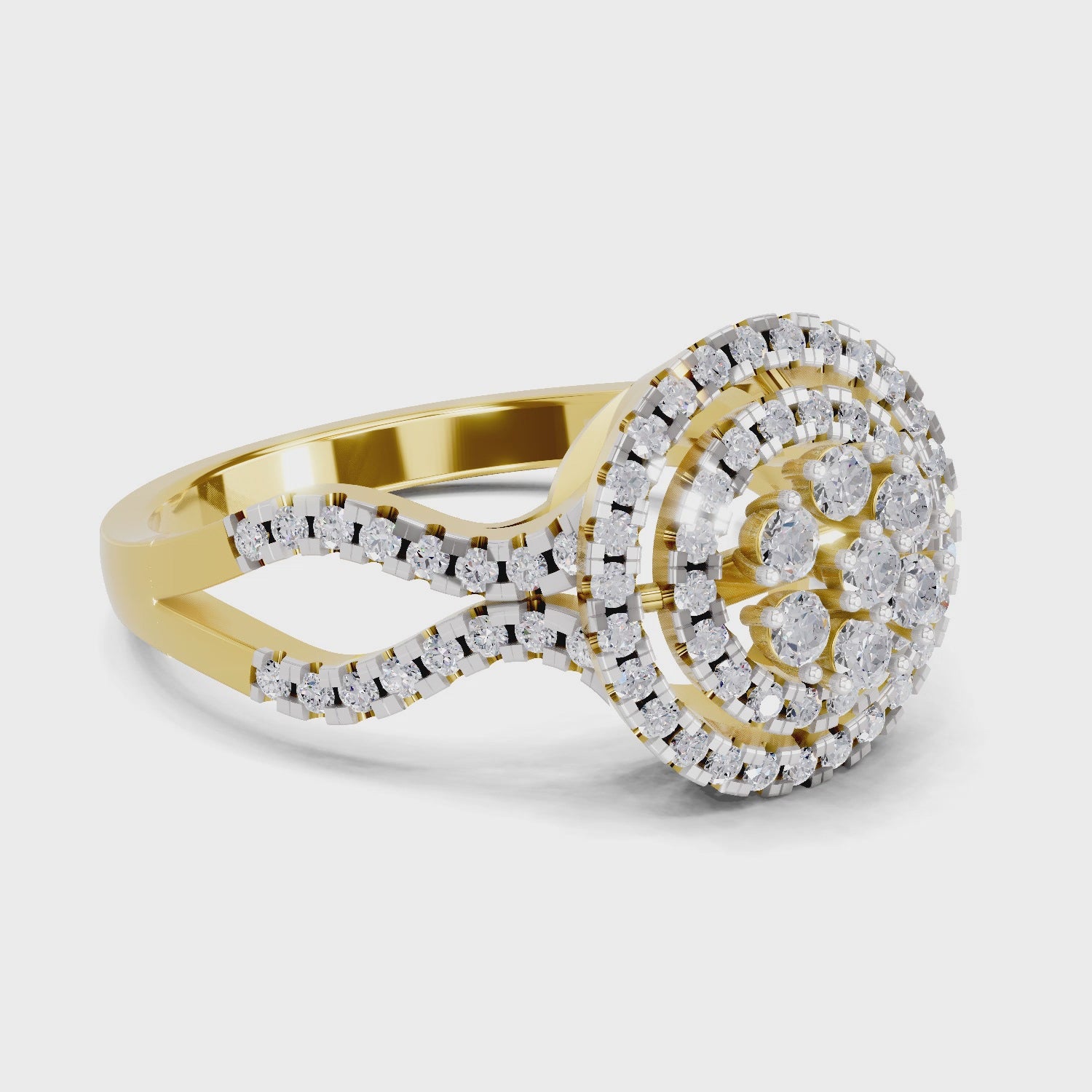 Load video: 0.61 Carat  | 925 Sterling Silver Gold Plated Fashion Ring