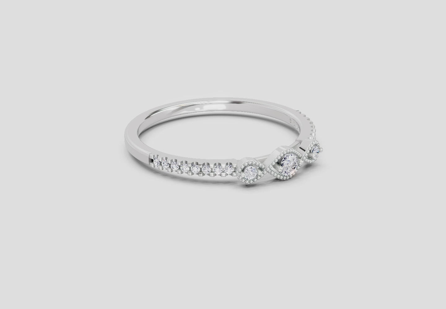 0.16 Carat Cushion Engagement Ring | 14K White Gold