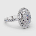 3.39 Carat Classic Oval Shape Halo Engagement Ring | 14K White Gold