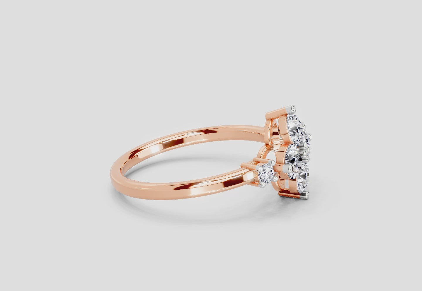 Load video: Four Stone Cluster Ring | 14K Rose Gold