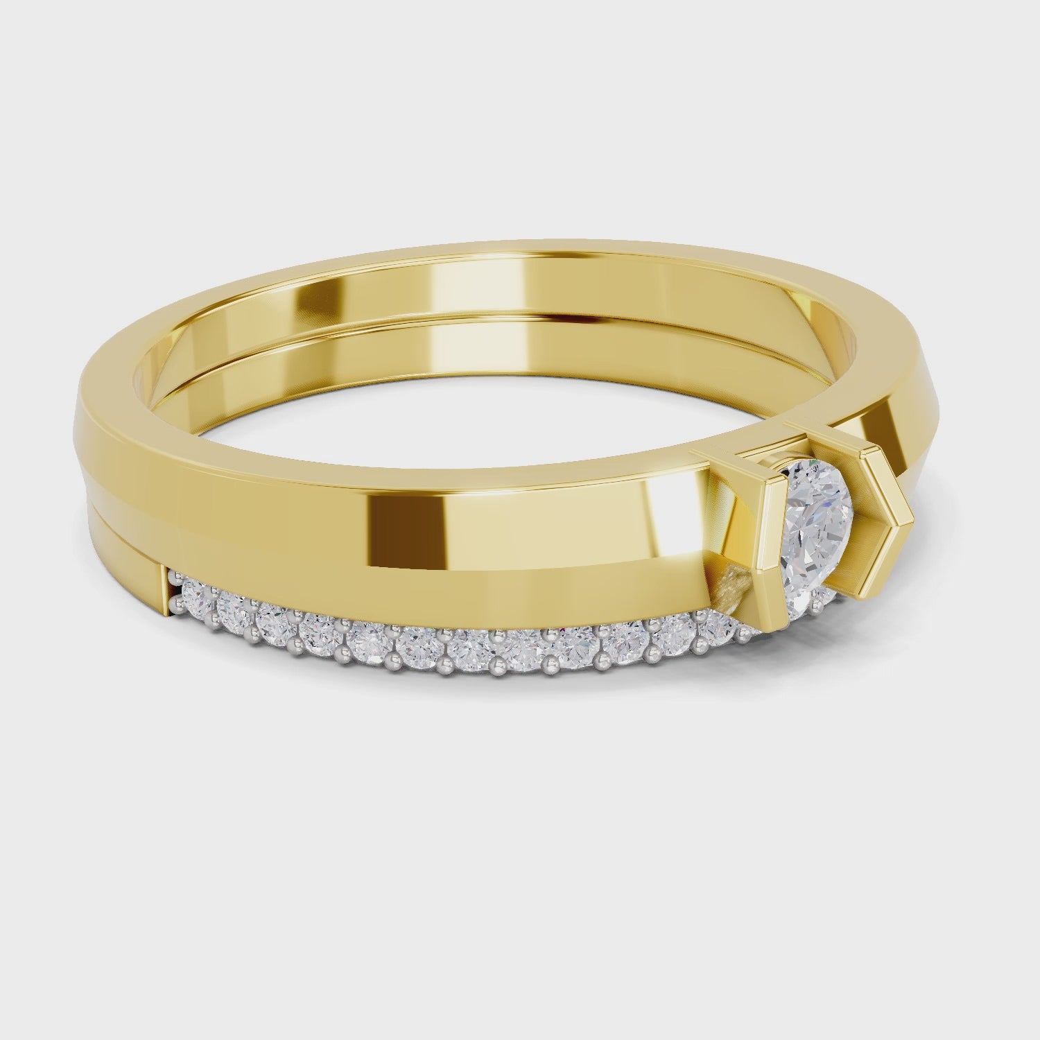 Load video: 0.41 Carat  | 925 Sterling Silver Gold Plated Fashion Ring