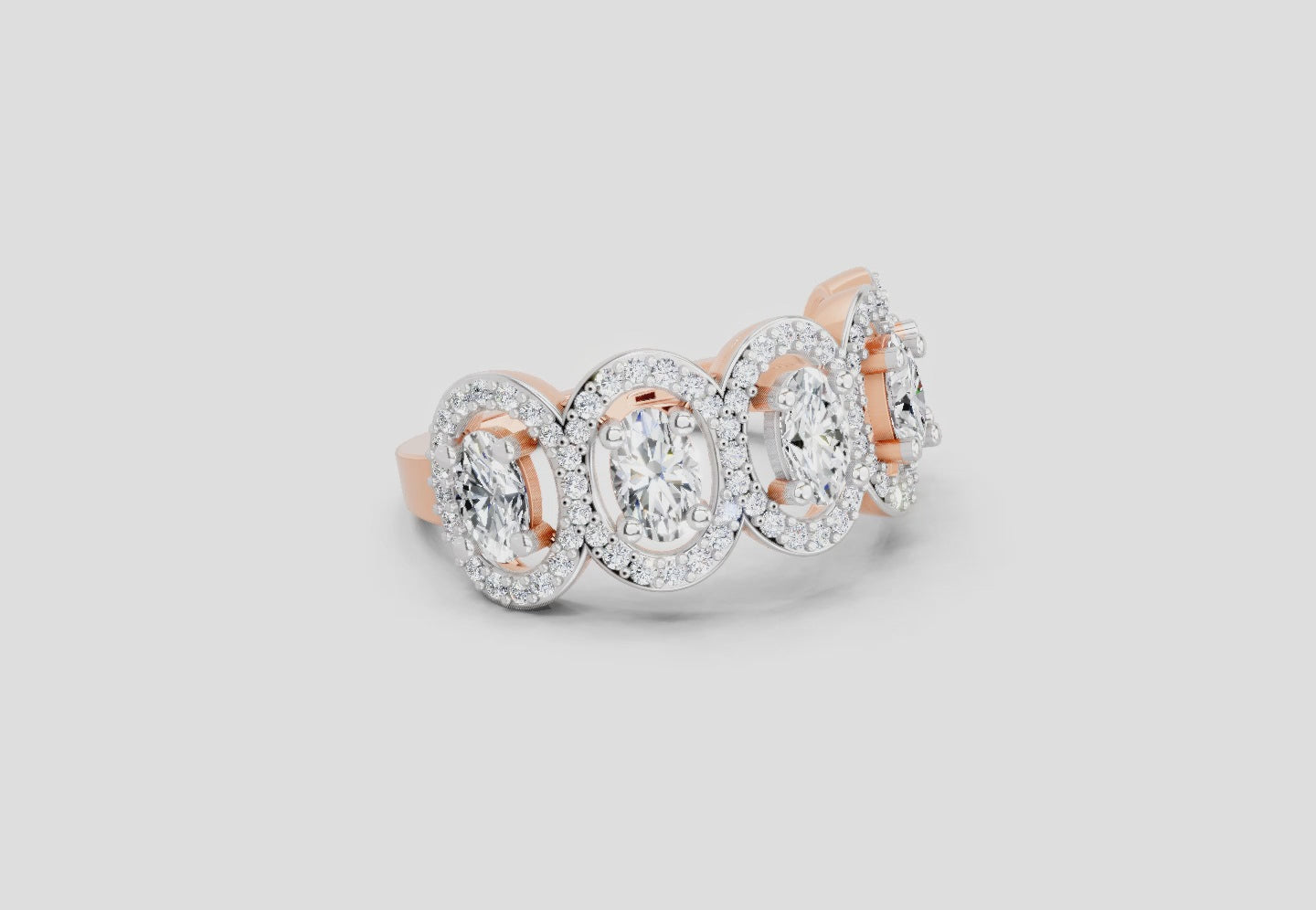 2.16 Carat Eternal Ovals Promise Engagement Ring | 14K Rose Gold