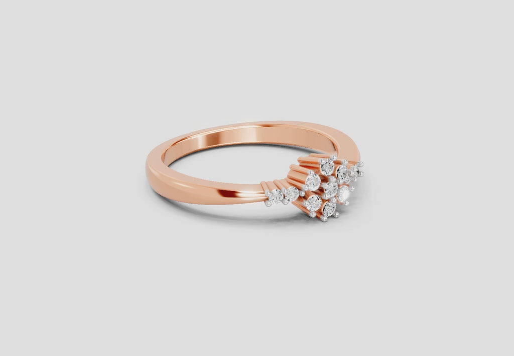 0.16 Ct Round Cluster Ring  14K Rose Gold