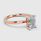 1.38 Carat Cushion Shape Solitaire Diamond Engagement Ring | 14K Rose Gold