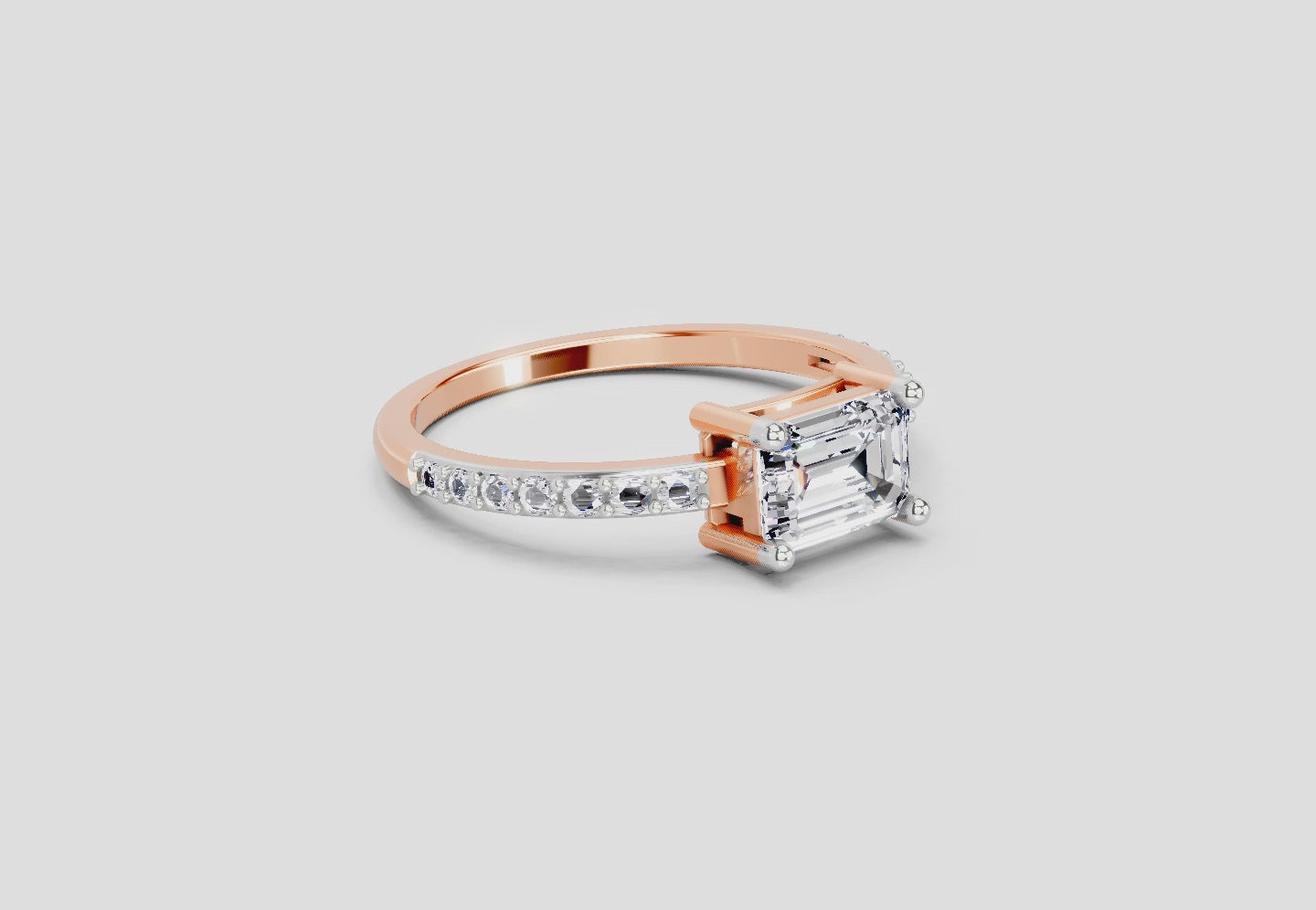 1.18 Ct Emerald Ring | 14K Rose Gold