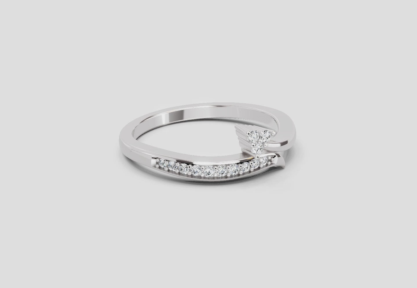 Load video: 0.09 Ct Round Fashion Ring | 14K White Gold