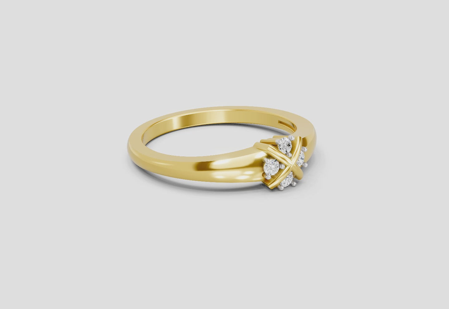 Load video: 0.08 Ct Round Cluster Ring  14K Yellow Gold