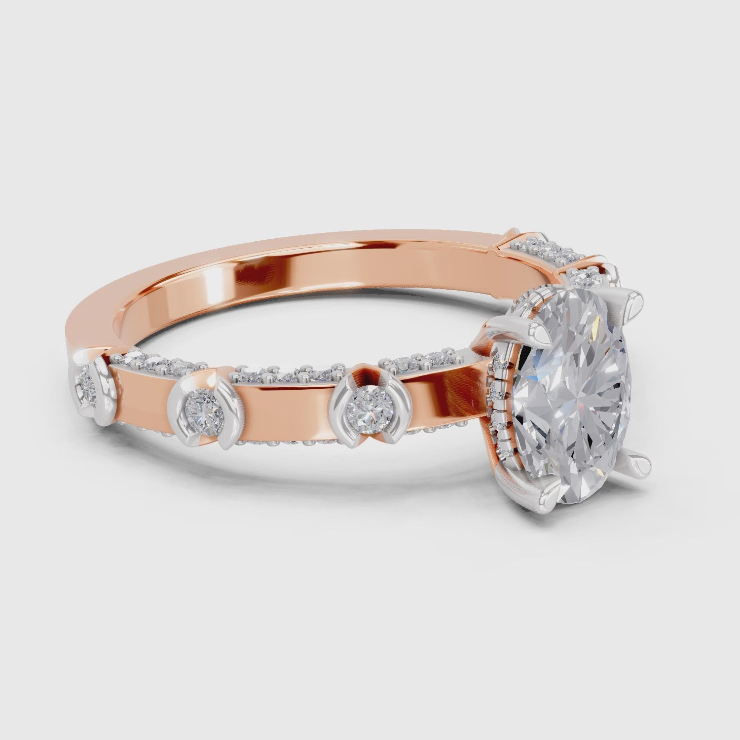 1.39 Ct Oval Shape Solitaire Diamond Ring| 14K Rose Gold
