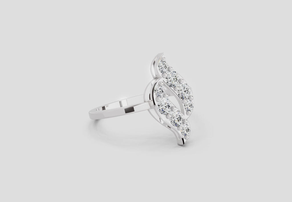 0.6 Ct Round Shape Diamond Ring | 14K White Gold