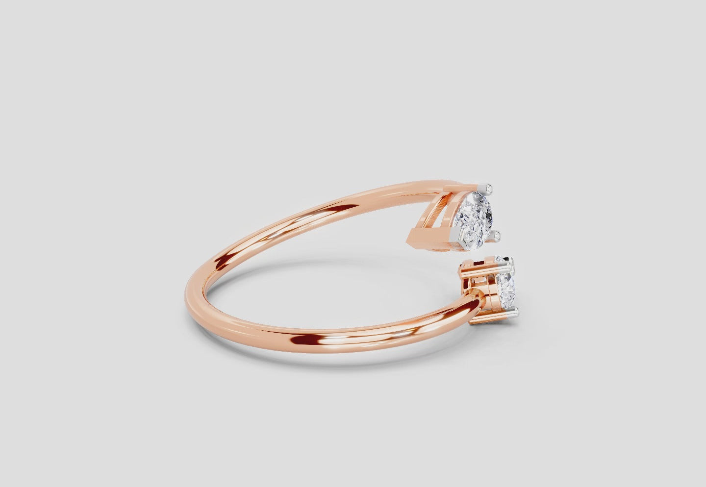 0.56 Carat Pear Diamond Ring | 14K Rose Gold