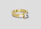 0.85 Ct Princess Cut Solitaire Ring  14K Yellow Gold