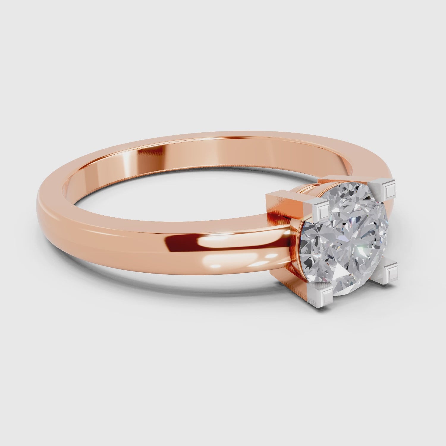 Load video: 0.75 Carat Solitaire Diamond Engagement Ring | 14K Rose Gold