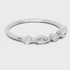 0.24 Carat Round & Marquise Shape Diamond Five-Stone Ring | 14K White Gold