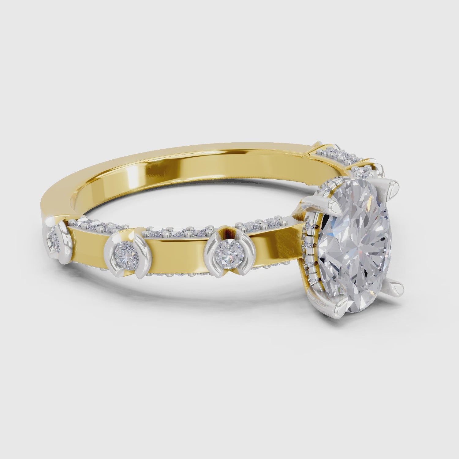 1.39 Ct Oval Shape Solitaire Diamond Ring| 14K Yellow Gold