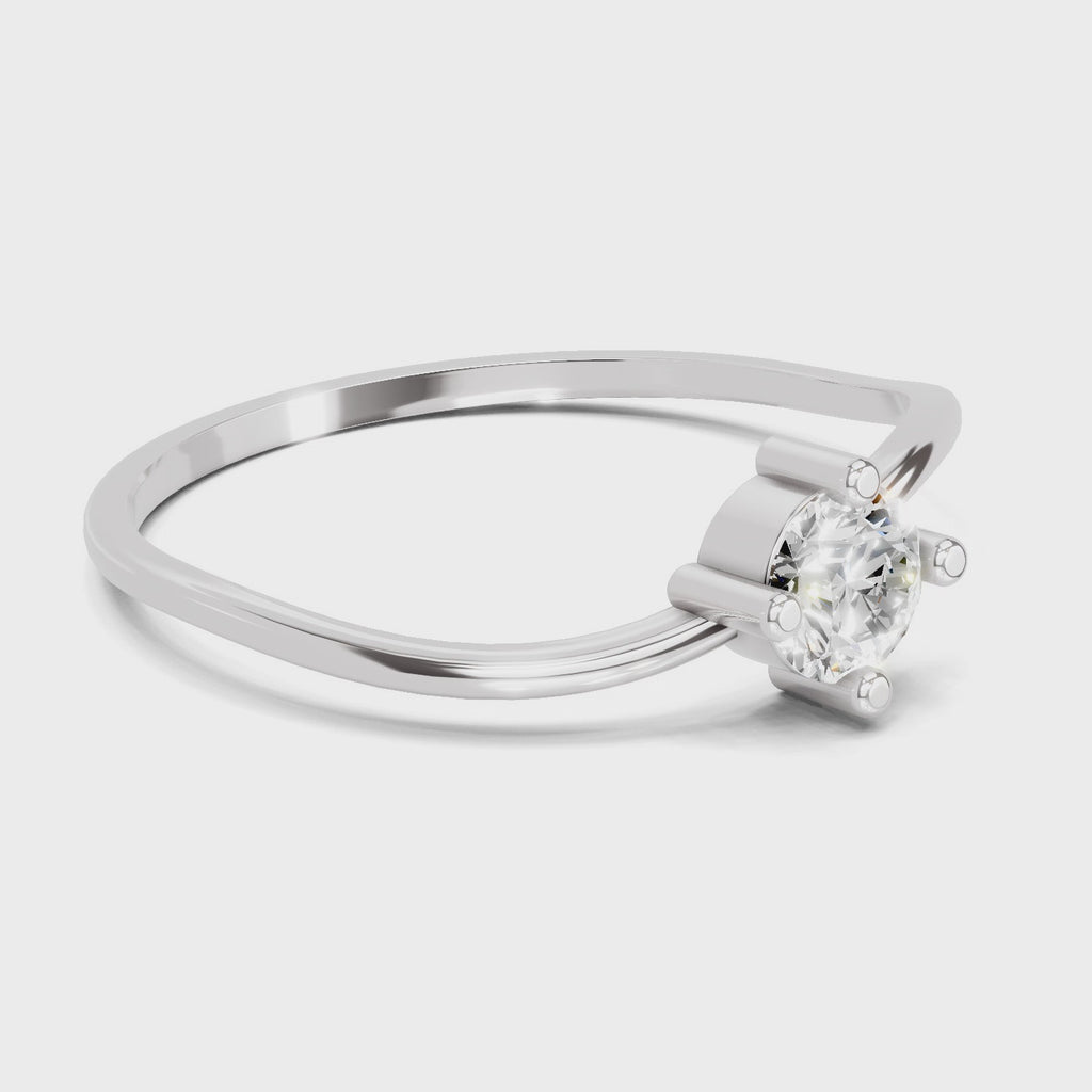 Sparkles Lab Grown Diamond 0.25 Carat Diamond Engagement Ring | 14K White Gold
