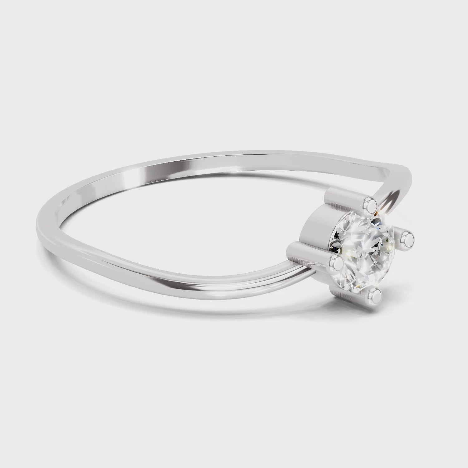 Sparkles Lab Grown Diamond 0.25 Carat Diamond Engagement Ring | 14K White Gold