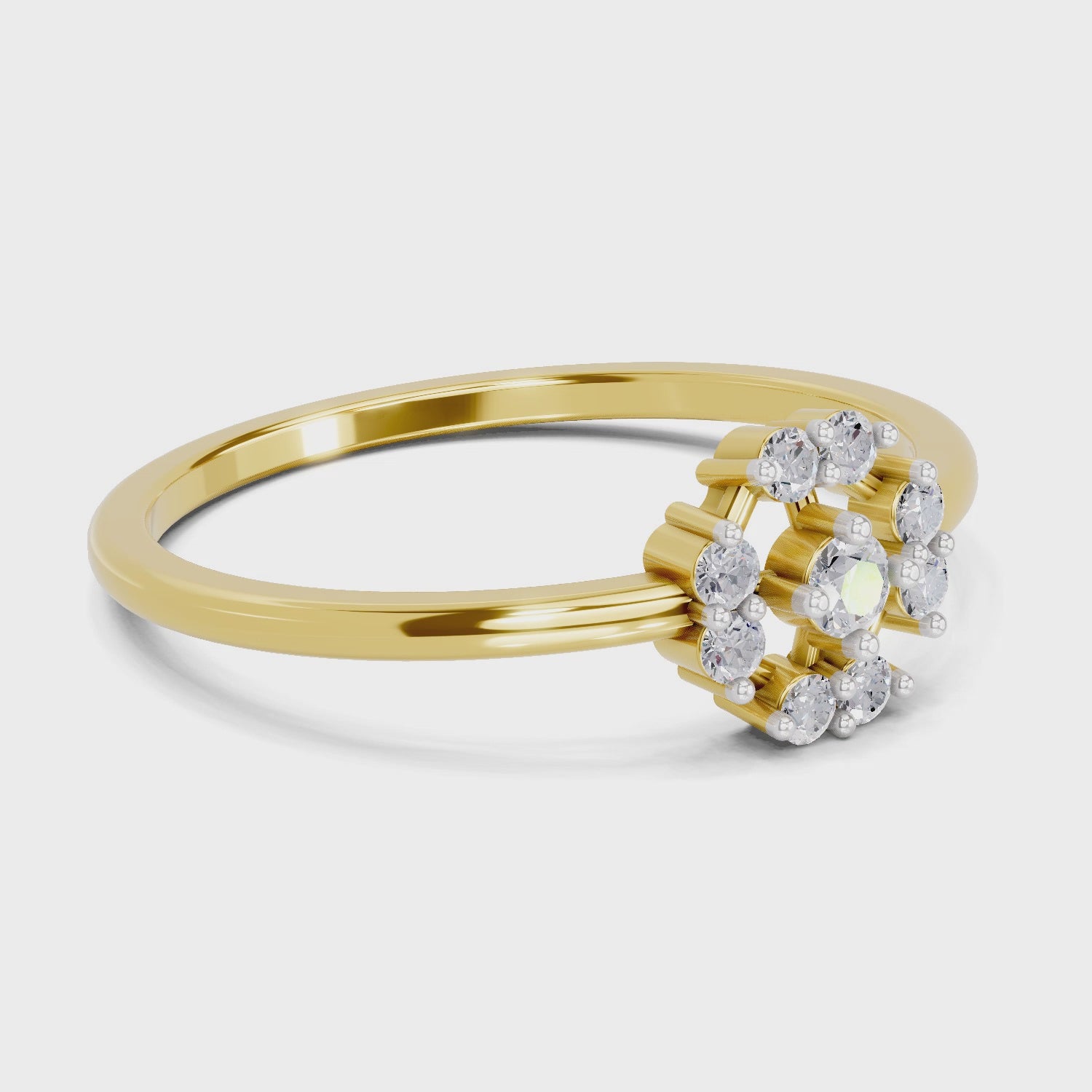 Load video: 0.13 Carat  | 925 Sterling Silver Gold Plated Fashion Ring