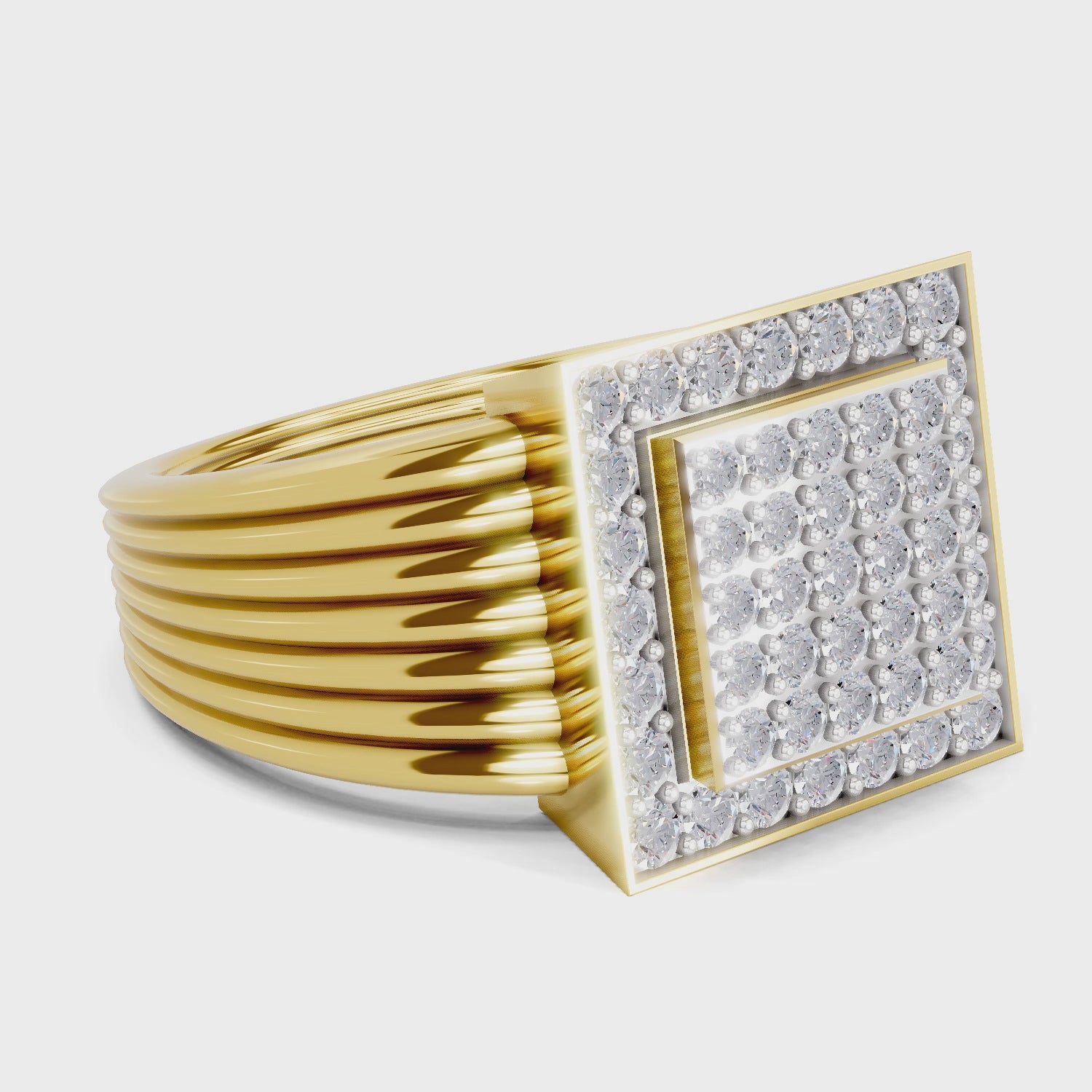 Load video: 1.05 Carat  | 925 Sterling Silver Gold Plated Cluster Ring