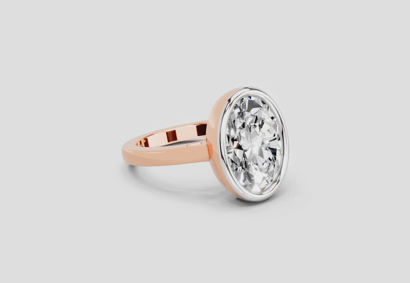 1.89 Carat Aurora Oval Promise Engagement Ring | 14K Rose Gold